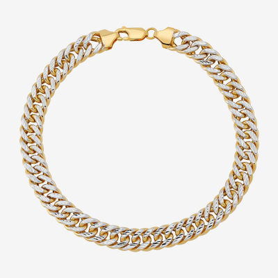 14K Gold 9 Inch Hollow Curb Chain Bracelet