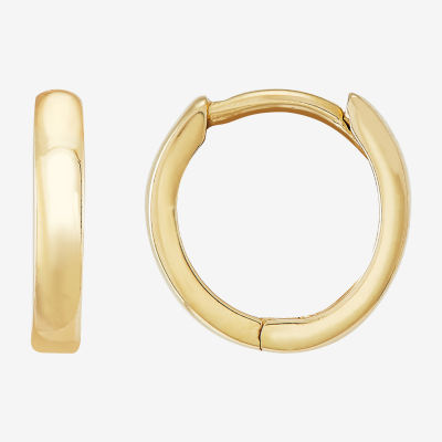 14K Gold 9.5mm Round Hoop Earrings