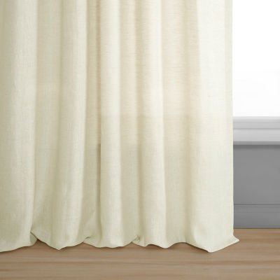 Exclusive Fabrics & Furnishing Signature French Linen Sheer Rod Pocket Single Curtain Panel