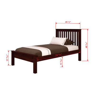 Contempo Mission Twin Bed With Dual Underbed Drawers