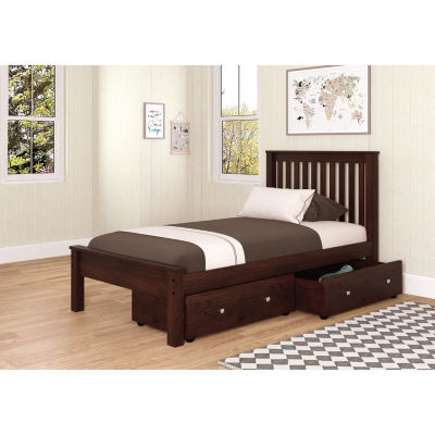 Contempo Mission Twin Bed With Dual Underbed Drawers