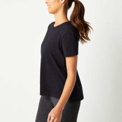 Xersion Womens Crew Neck Short Sleeve T-Shirt Tall