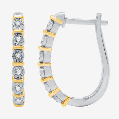 Yes, Please! Womens 1/10 CT. T.W. Natural White Diamond 14K Gold Over Silver Sterling Silver Round 2 Pair Earring Set