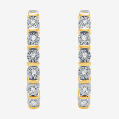 Yes, Please! Womens 1/10 CT. T.W. Natural White Diamond 14K Gold Over Silver Sterling Silver Round 2 Pair Earring Set