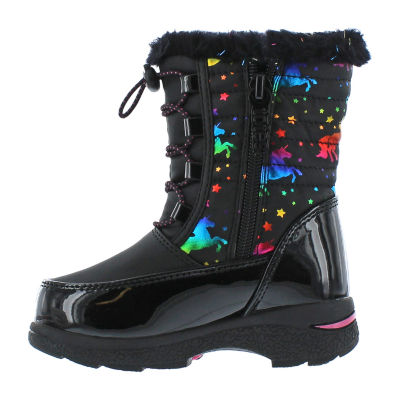 Totes Toddler Girls Unicorn Waterproof Insulated Flat Heel Winter Boots