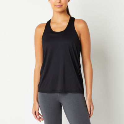 Xersion Womens Quick-Dri Racerback Tank Top Small Gray Activewear Scoop Neck