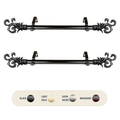 Rod Desyne (Set Of 2) Plume Side 1 IN Adjustable Curtain Rod