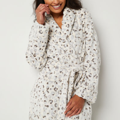 Liz Claiborne Womens Tall Long Sleeve Long Length Plush Robe