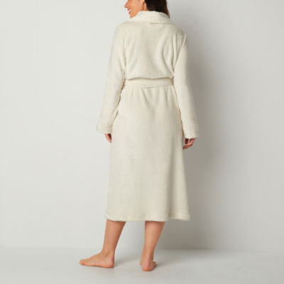 Liz Claiborne Womens Tall Long Sleeve Long Length Plush Robe