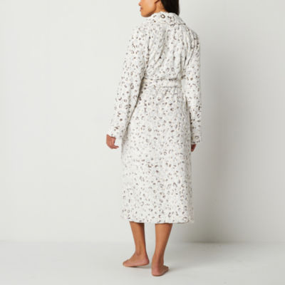 Liz Claiborne Womens Tall Long Sleeve Long Length Plush Robe