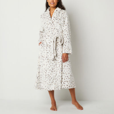 Liz Claiborne Womens Tall Long Sleeve Long Length Plush Robe