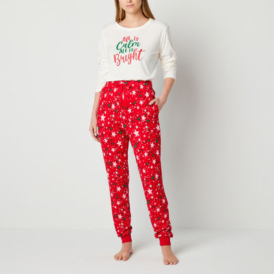 Cuddl Duds Women's Printed Notched-Collar Pajamas Set - Macy's