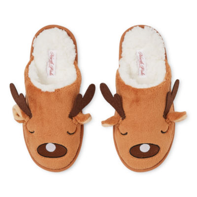 North Pole Trading Co. Reindeer Family Unisex Adult Slip-On Slippers