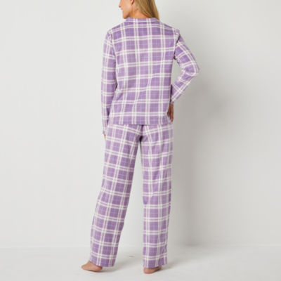 Adonna Womens Tall Long Sleeve 2-pc. Pant Pajama Set