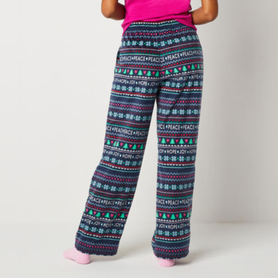 Sleep Chic Womens Pajama Fleece Pants With Socks