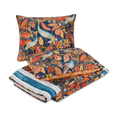 Dena Home Peacock Garden 3-pc. Reversible Quilt Set