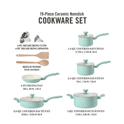 Martha Stewart Ceramic Non-Stick 19-pc. Cookware Set