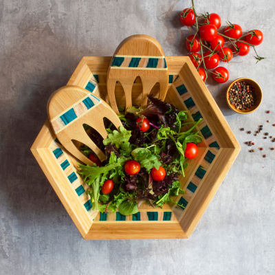 Totally Bamboo Mykonos 14" Wood Salad Bowl