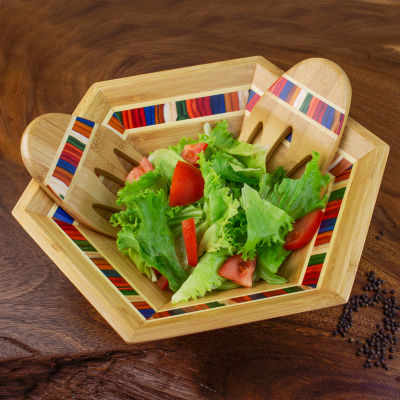 Totally Bamboo Marrakesh 14" Wood Salad Bowl