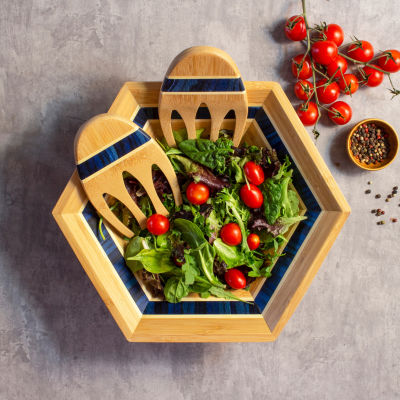 Totally Bamboo Malta Wood Salad Bowl