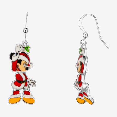 Disney Classics Silver Tone Mickey Mouse Drop Earrings