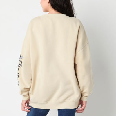 Juniors Womens Crew Neck Long Sleeve Sweatshirt