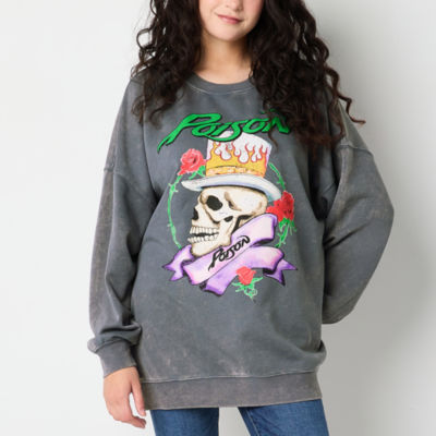 Juniors Poison Sweatshirt Womens Crew Neck Long Sleeve