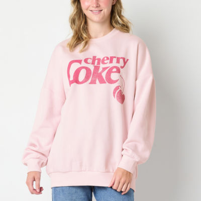 Juniors Cherry Coke Crew Sweatshirt Womens Neck Long Sleeve