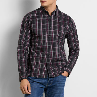 Van Heusen Mens Long Sleeve Camp Shirt