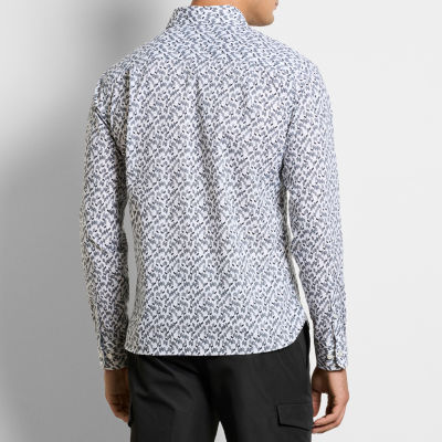 Van Heusen Mens Long Sleeve Camp Shirt