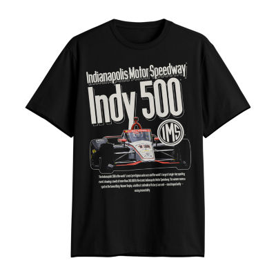 Big and Tall Mens Crew Neck Short Sleeve Regular Fit Indy Graphic T-Shirt