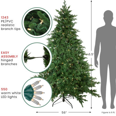6.5' Pre-Lit Full Minnesota Balsam Fir Artificial Christmas Tree - Clear LED Lights