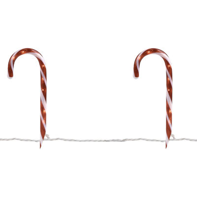Set of 10 Lighted Outdoor Candy Cane Christmas Pathway Markers 12"