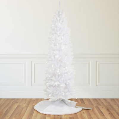 9' Pre-Lit Rapids White Pine Pencil Artificial Christmas Tree  Clear Lights