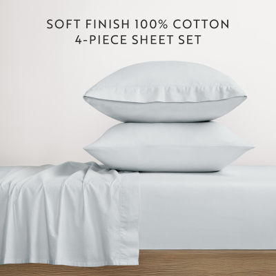 Casual Comfort 100% Cotton Percale Ultra-Soft 4 Piece Sheet Set