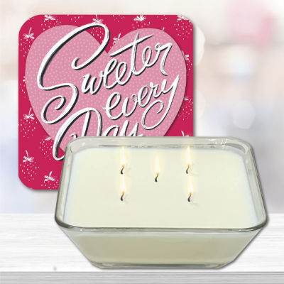 Courtside Market Strawberry Shortcake 20 Oz Sweeter Every Day Candy Dish Scented Jar Candle