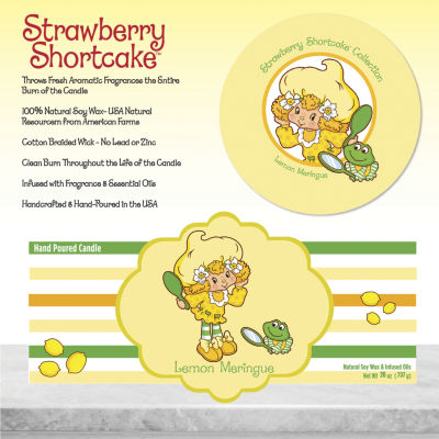 Courtside Market Strawberry Shortcake 26 Oz Lemon Meringue Striped Scented Jar Candle