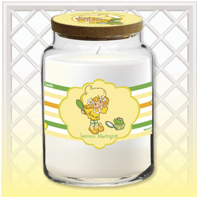 Courtside Market Strawberry Shortcake 26 Oz Lemon Meringue Striped Scented Jar Candle