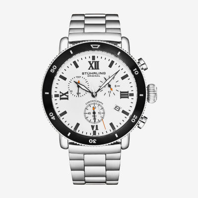 Stuhrling Mens Chronograph Silver Tone Stainless Steel Bracelet Watch 4040 1