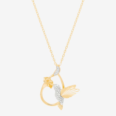 (H-I/Si1-Si2) Womens 1/10 CT. T.W. Lab Grown White Diamond 14K Gold Over Silver 18 Inch Pendant Necklace