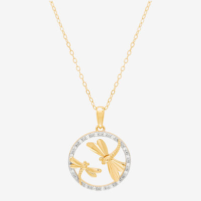 (H-I/Si1-Si2) Womens 1/10 CT. T.W. Lab Grown White Diamond 14K Gold Over Silver 18 Inch Pendant Necklace