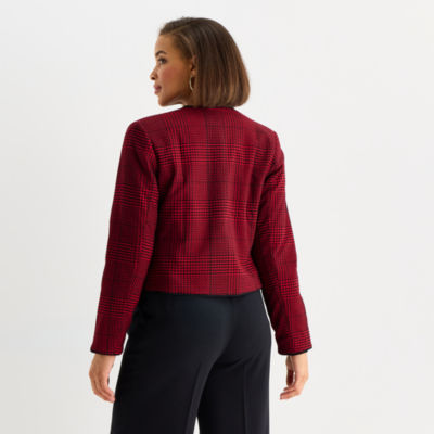 Liz Claiborne Womens Lightweight Cropped Jacket, Color: Rumba Red