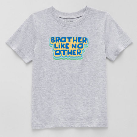 Okie Dokie Toddler & Little Boys Crew Neck Short Sleeve Regular Fit Graphic T-Shirt, 7, Gray