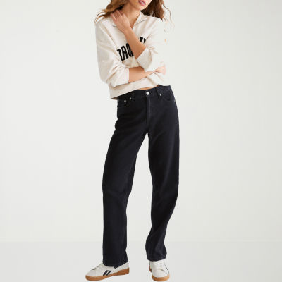 AEROPOSTALE Girls Juniors High Rise Baggy Fit Jean, Color: Washed