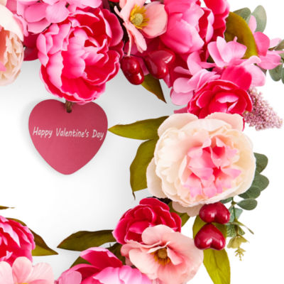 Layerings Pink Rose Heart Wreath