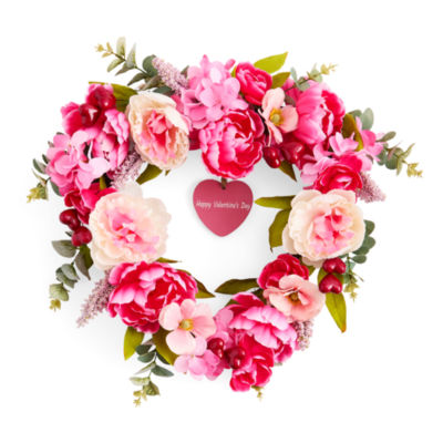 Layerings Pink Rose Heart Wreath