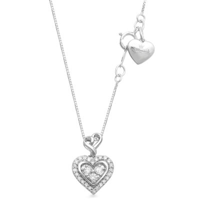 Hallmark Diamonds 1/7 CT. T.W. White Diamond Sterling Silver Heart ...