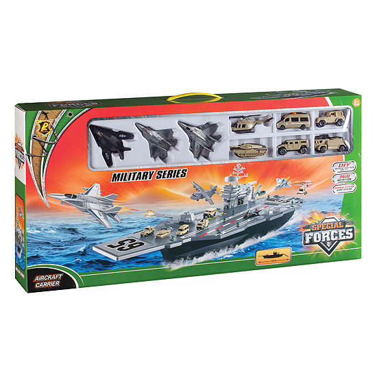 Daron Toys Aircraft Carrier Bp96243 Playset W/ 3 Planes And Vehicles
