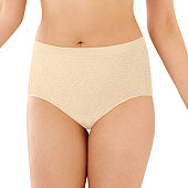 Bali Women`s Comfort Revolution Microfiber Seamless Hi Cut Panty (Pack of  3) (1 Nude / 1 Light Beige / 1 Black) 