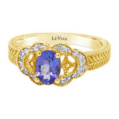 Le Vian Grand Sample Sale™ Ring featuring Blueberry Tanzanite® Vanilla Diamonds® set in 14K Honey Gold™